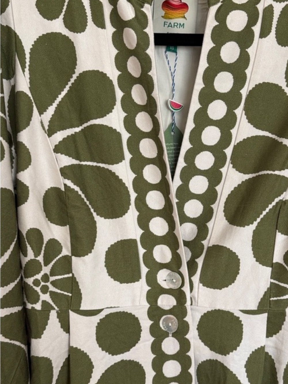 FARM Rio Olive & White Floral V-Neck Maxi Dress - Picture 9 of 9